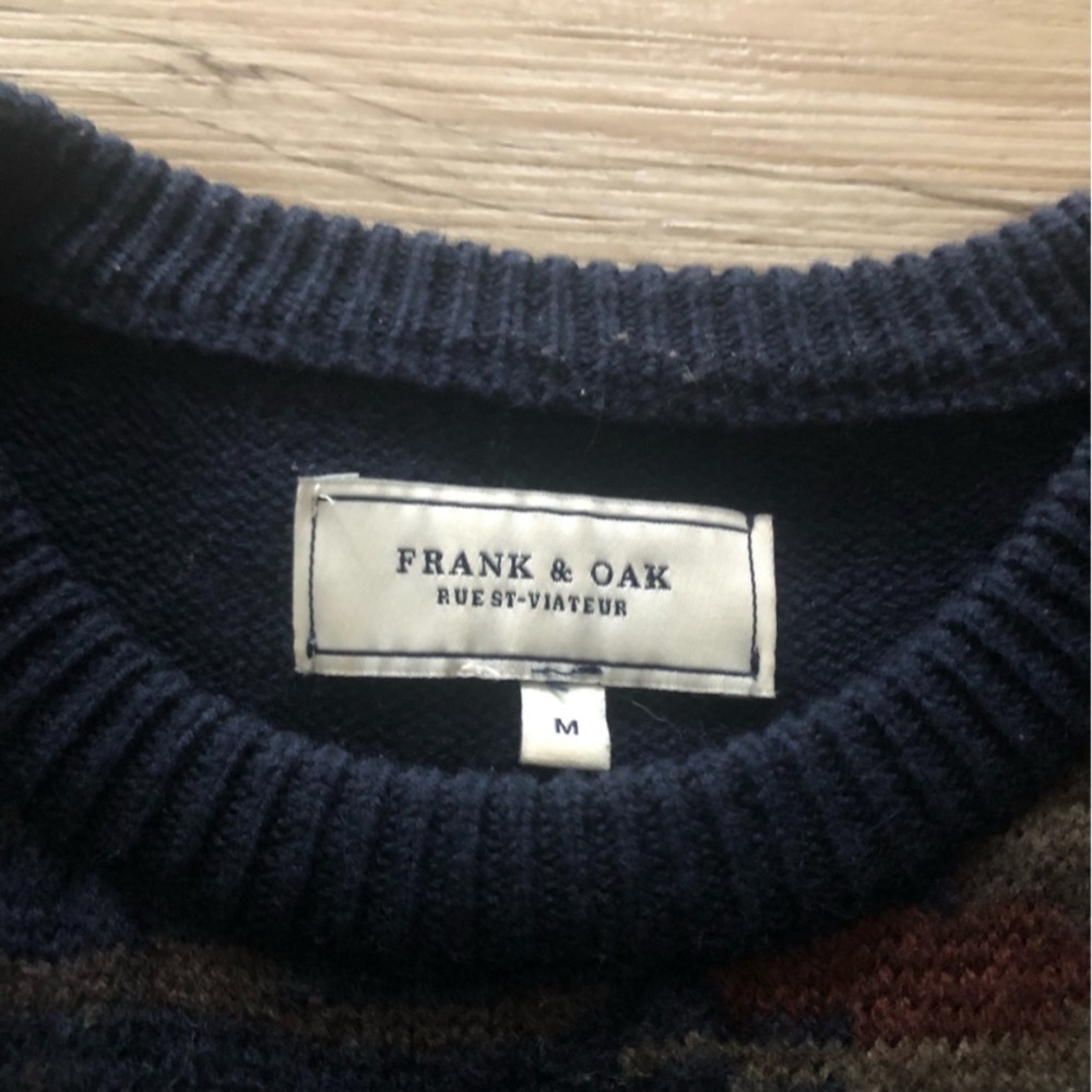 MASSIVE $10 SALE Frank & Oak 100% Wool Multitone Crewneck Sweater - Picture 3 of 12